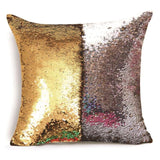 White Gold Sequin Cushion Cover