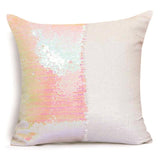 White Gold Sequin Cushion Cover